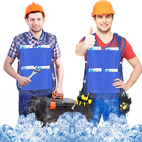 Mepase 2 Pcs Ice Cooling Vest for Men Women Teens with Ice Packs Summer Hot Weather Cooling Vest Cool Jacket with Pockets ...