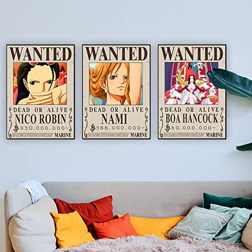 TYZZHOA Anime [OP] Wanted Posters 30×21cm, New Bounty Edition, Straw Hat Pirates Crew Zoro, Sanji, Nika Luffy 3 Billion, a...