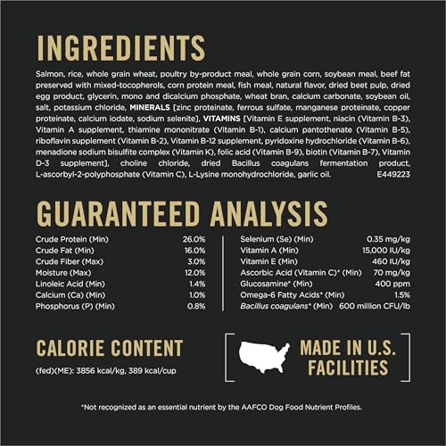 Purina Pro Plan Complete Essentials Shredded Blend Salmon and Rice Dog Food Dry Formula with Probiotics for Dogs - 5 lb. Bag