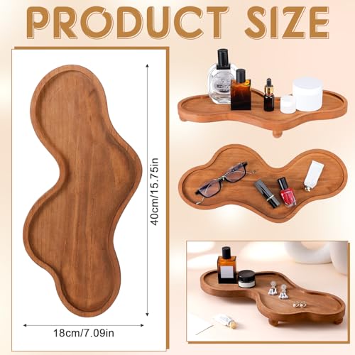 Uiifan Wood Cloud Perfume Tray Irregular Jewelry Decorative Tray for Women Trinket Dish Ring Holder Dish Room Aesthetic De...