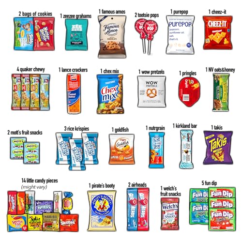 CRAVEBOX Snacks Box Variety Pack Care Package (45 Count) Mother's Day Treats Gift Basket Adults Kids Grandkids Guys Girls ...