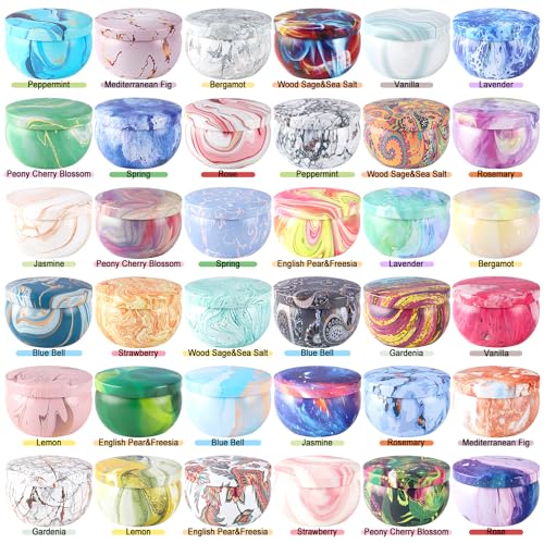 WPONSZU 36 Pack Scented Candles Gift Set for Woman, Jar Candle, 2.5 oz Soy Wax Tin Candle-Ideal Gift for Travel Home Décor