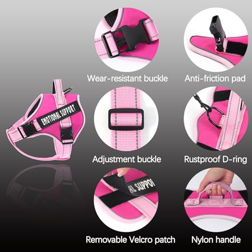 voopet Emotional Support Dog Harness, Professional Service Dog Vest Harness for Small Medium Large Dogs, Reflective Breath...