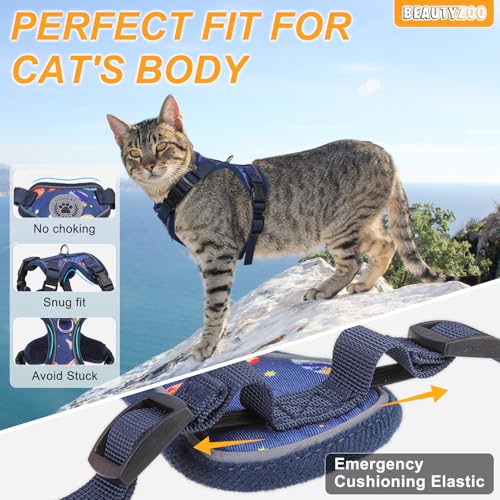 BEAUTYZOO Cat Harness and Leash for Walking, Escape Proof Soft Adjustable Vest Harnesses for Small Cats Kittens, Easy Cont...