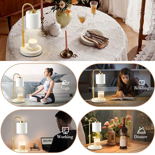 CASTLELIFE Candle Warmer Lamp with Timer & Dimmer, Height Adjustable Electric Wax Melt Warmer for Jar Candles, Gifts for M...