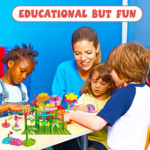 IQKidz 3-6 Years Old Toddler Toys - Flower Garden Building Toy with Insect Pegs, Educational Activity Gifts for Girls Pres...