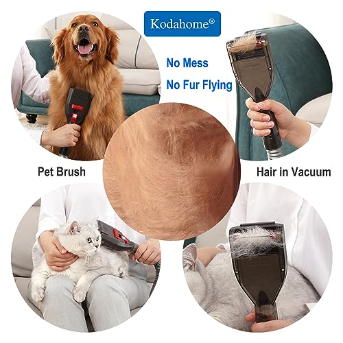 Kodahome Dog Brush Vacuum Attachment with 1"-1.75" Universal Adapters for Vacuum Cleaners, Pet Hair Shedding Grooming Tool...