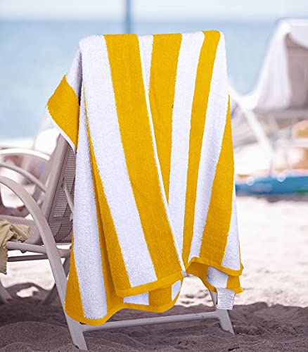 Utopia Towels Pack of 4 Cabana Beach Towels, Oversized 30 x 60 Inches Cotton Beach Towel Set, Smooth Ring Spun Texture for...