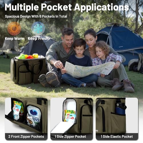 MIER Lunch Box for Men Heavy Duty Insulated Lunch Bag 20 Cans Large Leakproof Soft Cooler Bags with Multiple Pockets for P...