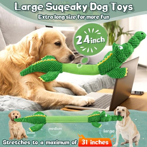 WOWBALA Dog Toys for Aggressive Chewers : Tough Interactive Tug of War Dog Toys-Squeaky Chew Toys for Small,Medium,Large B...