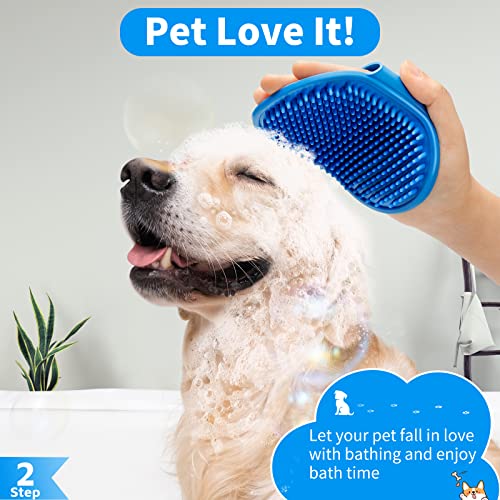 Comotech 6PCS Dog Bath Brush & Dog Toothbrush | Adjustable Handle Shampoo Brush & Scrubber for Short & Long Haired Dogs & ...
