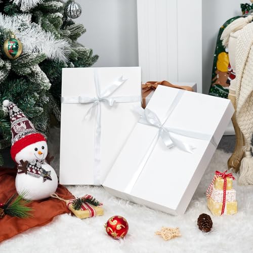 Moretoes 16pcs Gift Boxes with Lids for Presents, White Robe Boxes, for Wrapping Gifts, Valentine's Day, Holidays, Birthda...