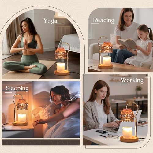SnowBB Flower Candle Warmer Lamp, Timer Dimmer, Adjustable Height, Birthday Gift for Women Mom Friend Sister, House Warmin...