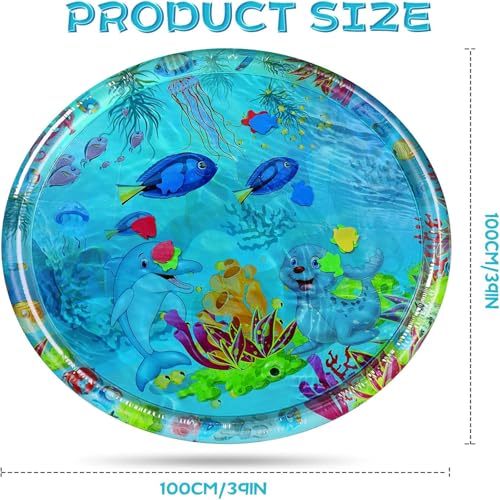 Aqua Cats Water Mat with Fish,Cat Dog Water Mat,Thickened Durable Non-Slip Playmat, Durable Easy Clean,Suitable for All Ty...