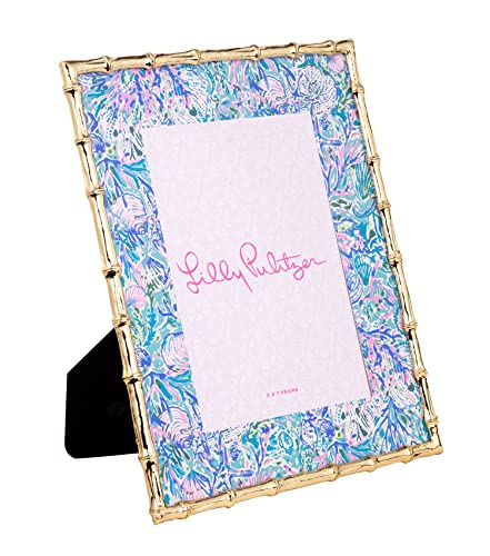 Lilly Pulitzer 5x7 Picture Frame, Decorative Photo Frame for Tabletop, Bamboo Metal Frame with Glass Front, Soleil It On Me