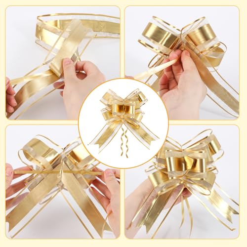 COQOFA 10 Pieces Large Cello/Cellophane Bags 18x30 Inches Clear Basket Gift Bags Gold Star Printed OPP Plastic Cellophane ...
