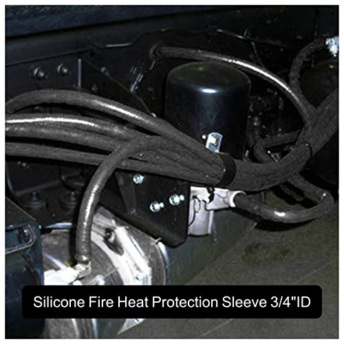 Insulation Heat Shielded Fire Thermo Armor Fire Sleeve Silicone Coated Fiberglass Heat Protection for Automotive Hose Line...