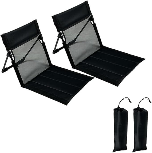 2 Pack Foldable Camping Chairs with Mesh Backrest,Ultra-Light Portable Beach Chairs with Carry Bag for Sunbathing Swimming...