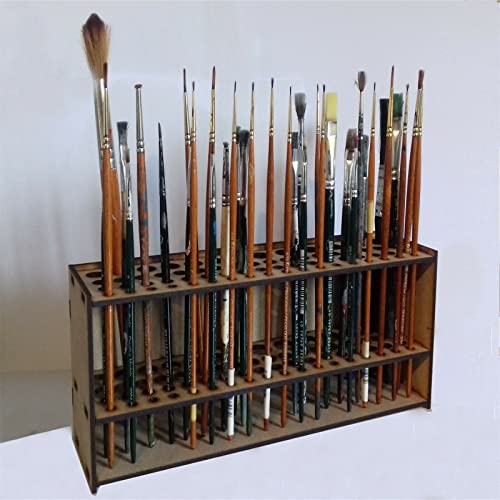 Lovskoo Brush Holder Paintbrush Holder 67 Holes Paint Brush Holders and Organizers Wall Mount Or Freestanding Desk Organiz...