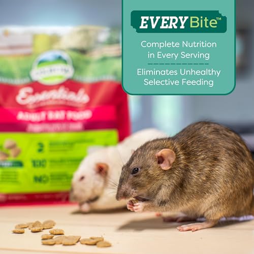 Oxbow Essentials Rat Food, Pet Food for Adult Rats, All-Natural Vitamin & Mineral Rich Formula, Veterinarian Recommended, ...