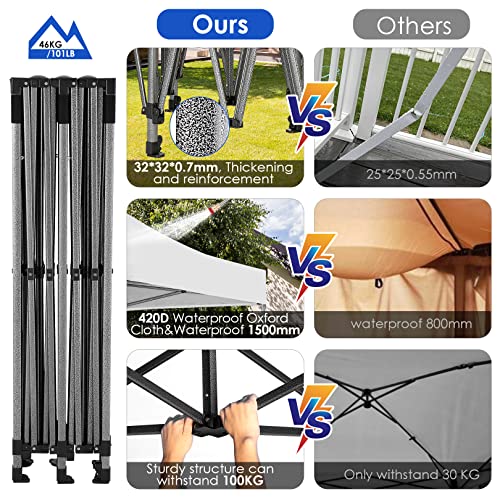 COBIZI 10x20 Heavy Duty Pop up Canopy Tent with 6 sidewalls Easy Up Commercial Outdoor Wedding Party Tents for Parties All...