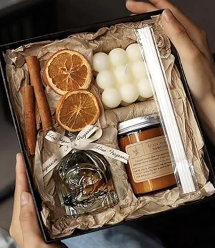 English Pear & Freesia Candle and Reed Diffuser Gift Set with – Long-Lasting Botanical Fragrance for Home Aromatherapy, El...