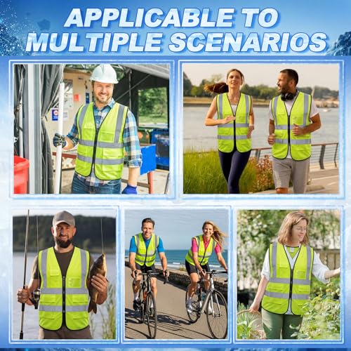Chicingyou Cooling Vest with 8 Ice Packs, Summer Reflective Safety Vest for Adult, Hot Weather, Sports, Outdoor Activities