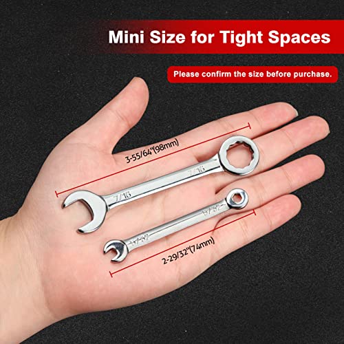 SPEEDWOX Mini SAE Ignition Wrench Set 10 Pcs 5/32"-7/16" Standard Small Wrench Set Combination Wrenches Open and Box End S...