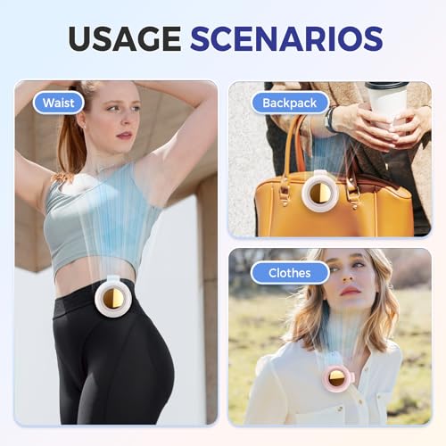 360° Rotatable Portable Mini Clip-on Fan, Small Fan Clip on for Shirt & Waist, 2026 New Adjustable 3-Speed Suspended Whirl...