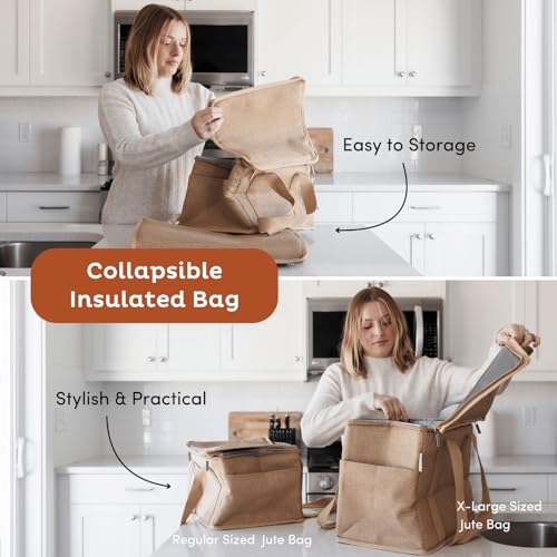 Nook Theory Reusable Insulated Grocery Bag - Leak Proof, X Large Cooler Bag - Insulated Shopping Bags for Groceries - Trav...