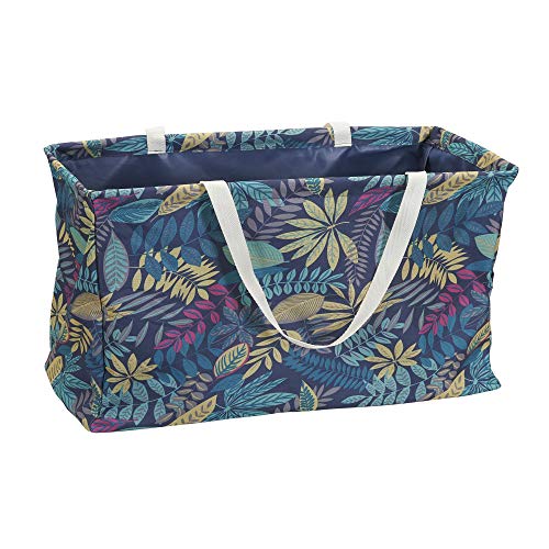 Household Essentials Large Canvas Utility Tote Bag with Handles | Collapsible Storage Basket for Laundry, Groceries, Colle...