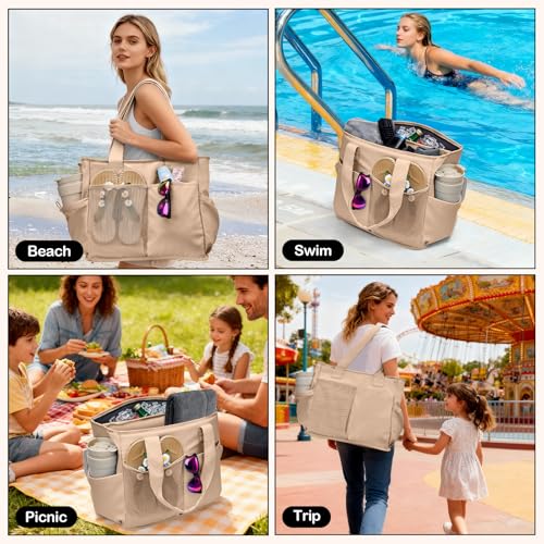 Odoland Soft Cooler Bag - Leakproof & Insulated, 2-in-1 Collapsible Design, Dry/Wet Separation, Large Soft Sided Cooler wi...