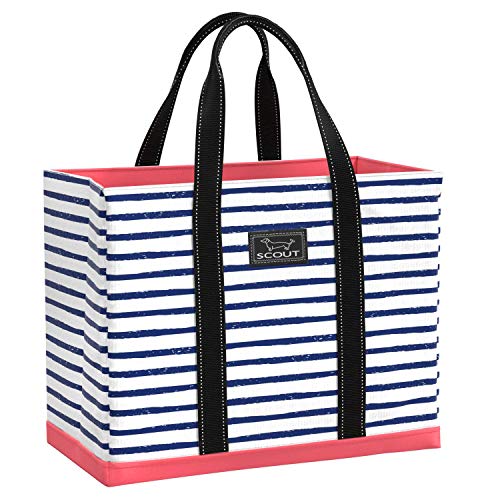 SCOUT Original Deano Tote Large - Durable Lightweight Open Top Beach, Pool & Lake Bag, Inside Zip Pocket, Folds Flat