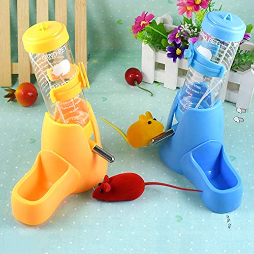 Guardians Hamster Water Bottle, Little Pet Automatic Drinking Bottle with Food Container Base Hut Hanging Water Feeding Bo...