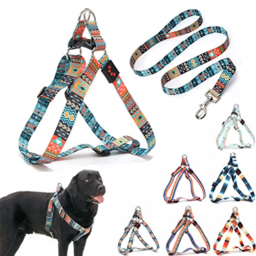 Dog Harness and Leash Set, Pretty Pattern No-Pull Pet Halter Puppy Vest Outdoor Easy Walk for Small Medium Large Breed Pug...