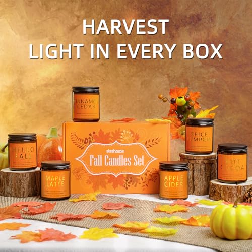 Fall & Christmas Candles, Soy Candles Set - 7Oz * 6 Pack, Holiday/Birthday/Christmas Gifts for Women & Men, Autumn Scents ...