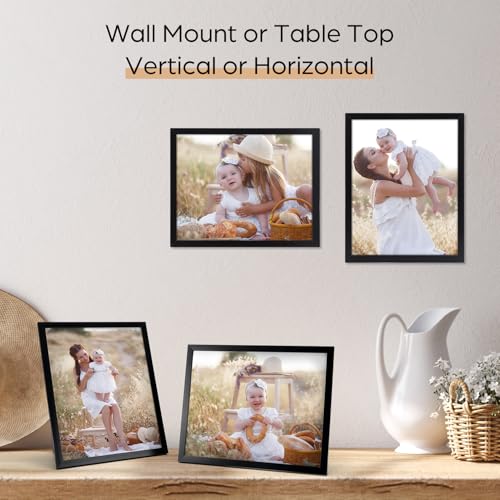 Giftgarden 8x10 Picture Frame Black, 8 by 10 Thin Photo Frame for Wall Tabletop Display, Single