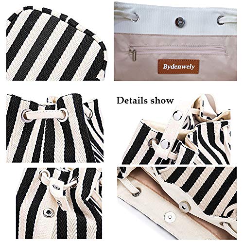 Bydenwely Women's Canvas Tote Bags Small Medium Shoulder Bag Daily Working Handbag for Holiday Travel Pool