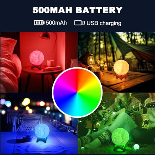 Moon Lamp Upgrade 16 Colors, Moon Light Gifts for Girls Boys Kids Women Birthday, Teen Gifts Trendy Stuff, Cool Astronomy ...