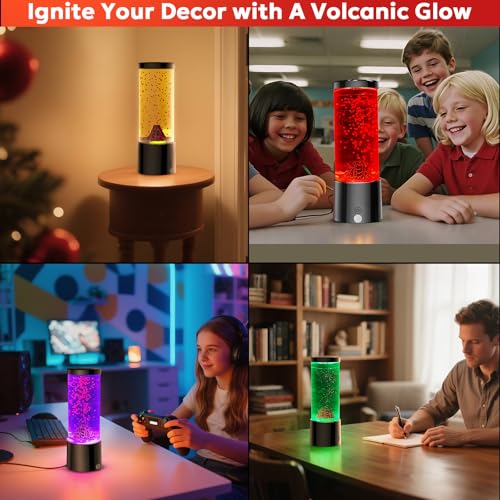 17 Colors Changing Volcano Lamp with Remote Relaxing Sensory Lamps for Kids & Adults Battery Operated Mood Night Light Hom...