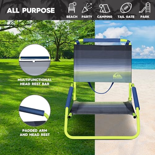 Quiksilver Low Beach Chair – Lightweight Folding Chair – Portable and Durable Chairs for Beach, Patio, Camping Chair, or S...