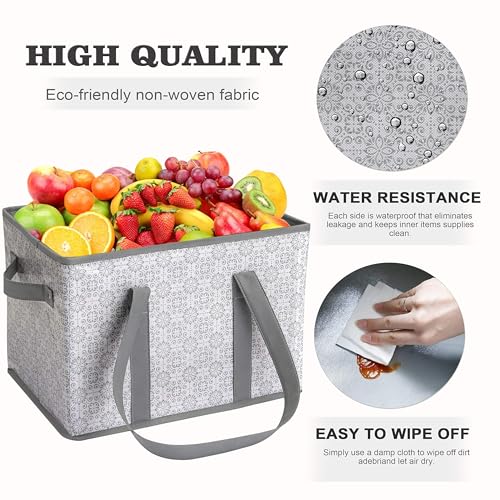 WISELIFE Reusable Grocery Bags [3 Pack],Large Grocery Tote Bag Water Resistant Shopping Bags Foldable Grocery Bag for Clot...