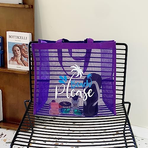 ukia - Mesh Beach Tote Large Bag, Extra Large Beach Bag for Vacation Family Beach Trip