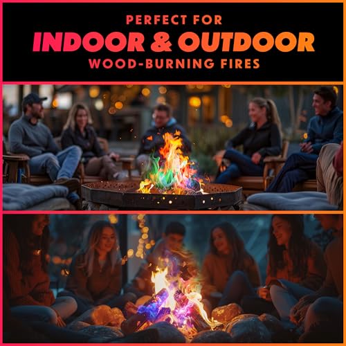 Magical Flames Fire Color Packets (25 Pack), Vibrant Multi-Color Fire for Fire Pits, Campfires, Bonfires & Fireplaces - Ca...