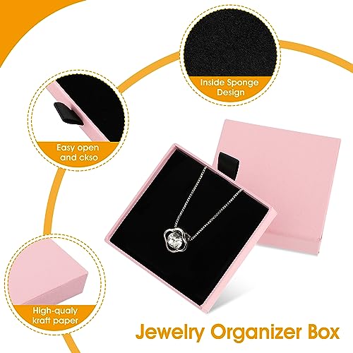Yolev 2 Pack Jewelry Gift Boxes Cardboard Jewelry Boxes, 2.9x3.1x0.7Inch Small Gift Boxes for Bracelets Earrings Necklaces...