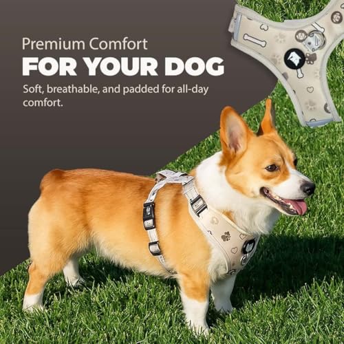Haminway No-Pull Dog Harness for Medium Dogs – Reflective, Breathable Vest with Adjustable Chest & Neck Straps – Easy to W...