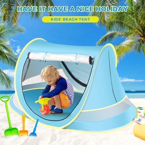 Baby Beach Tent, Pop Up Toddler Travel Bed for Boys or Girls, Sun Shade for Toddler Camping, Infant Portable Sun Shade, Su...
