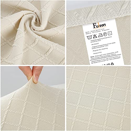 Fuloon Stretch Jacquard Dining Bench Cover - Anti-Dust Removable Bench Slipcover Washable Seat Cushion Protector for Bedro...