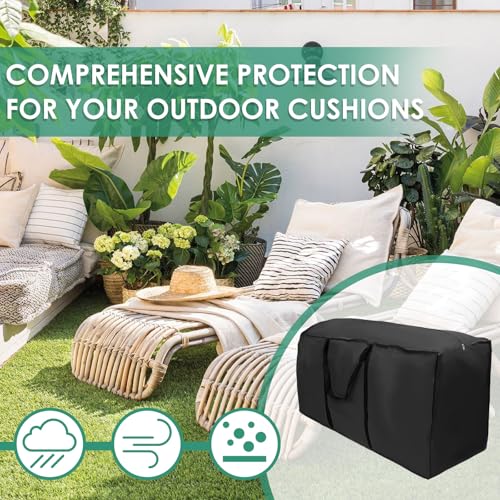 TMWEFUSC 2 Pack Patio Furniture Storage Bag Extra Large Protective Cushion Cover with Zippered Waterproof for Patio Furnit...