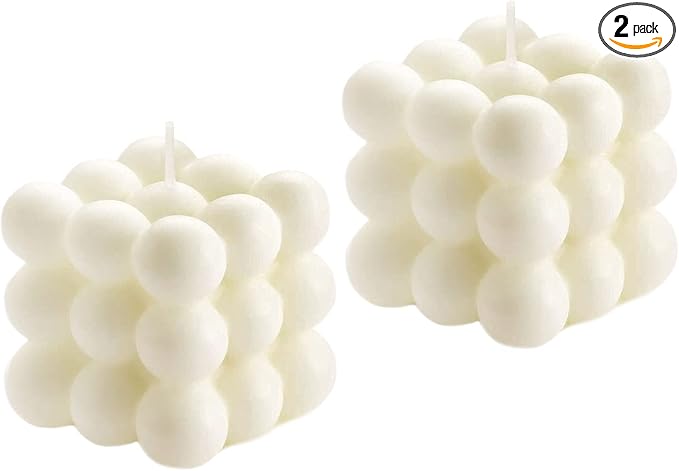 Bubble Candle, Vanilla Scented Aesthetic Bubble Cube Candle, Floating Shelves Cool Shaped Soy Candles, Home Office Danish ...